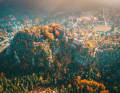 Destination station Oybin: The village nestles around a rock tower on which a castle ruin is enthroned.