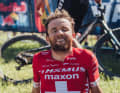 Mathias Flückiger after his victory at the 2022 UCI MTB World Cup in Leogang. He was banned a few days later. 
