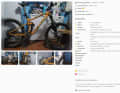 Gelbe Punkte zeigen an, was am Bike getauscht wurde. Eine Zusatzinfo vom Verkäufer erklärt, dass es ein Custombike ist.