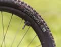 The expensive TyreWhizz air pressure detectors are fitted to the elegant Bontrager carbon wheels. An LED indicates whether the selected tyre pressure is still in the tubeless tyre.