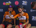 Dirty but happy faces on Nicole Koller (left) and Anne Terpstra (right) after their first stage win at this year's Cape Epic.