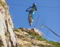 Into the junk: celebrity tester Stefan Garlicki feels right at home on the Commencal and doesn't care much about the junk he's about to land in.