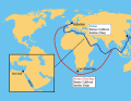 Instead of travelling through the Red Sea and the Suez Canal, the cargo ships sail around the Cape of Good Hope.