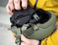 The ear pads can be easily clipped on either side.
