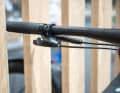 The suspension fork on the Bulls Copperhead Carbon can be locked for standing pedalling using a handlebar remote.