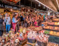 The "La Boqueria" market is a must-see for gourmets.
