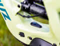 Unusual: The power switch is located deep in the frame directly above the motor, which shortens the cable routes.