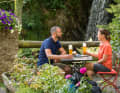 Bike break in the garden restaurant in Kempfeld-Katzenloch in the Hunsrück region
