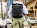 This is how we know Chrome Industries backpacks: roll-top fastening and the cargo net on the front.