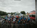 The starters for the marathon had to line up at the starting arch at 7.30am. With them: Marathon ace Urs Huber