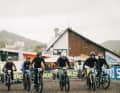 The riders took to the starting line in rainy conditions