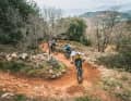 Whether it's winding flow trails or angry rocky passages - we tested our readers' dream bikes for a week in every conceivable scenario. In the picture, BIKE tester Stefan Loibl and test manager Peter Nilges chase up Monte Grosso behind test rider Thomas Weschta.