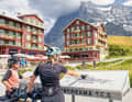 From Kleine Scheidegg, you can even watch the climbers on the north face of the Eiger.