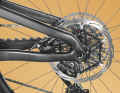 The Propain Enduro's brake calliper is well protected in the frame.