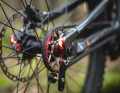 A rear light is integrated into the dropouts and is powered by the main battery.