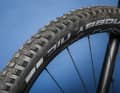 Like the limited suspension travel, the moderately profiled Schwalbe Nobby-Nic is aimed at long tours rather than high-speed descents.