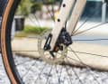 Shimanos Zweikolben-Scheibenbremse GRX mit 160 mm Rotoren vorne und hinten.