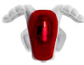 If the system detects a fall, the airbag deploys within 32 to 45 milliseconds. It protects the shoulders, chest and back.