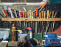 Richard leaves the workbench set up by his father unchanged out of respect.