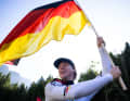 Henri for Germany! The first medal in the men's downhill (elite).
