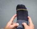 Firstly, we locate the metatarsophalangeal joints, which are easier to feel without shoes.