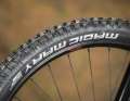 With Schwalbe's 2.4-inch wide Magic Mary with Supertrail carcass and soft rubber compound, the Conway is well equipped for trail use.