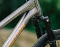 At the front is a Marzocchi Bomber with 100 millimetres of suspension travel