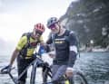 BIKE-Festival Riva, 2018: Szene-Stars unter sich. Mike Kluge und Hans Rey sind ähnlich lange im Geschäft. Rey holte sich seinen ersten Weltmeister-Titel im Trial 1989 in USA, Kluge seine ersten Cyclocross-WM-Titel 1985 in München.