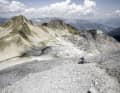 Die Aussicht vom Piz Umbrail (3033 m) ist natürlich gigantisch. Der Trail im oberen Bereich aber auch etwas sulzig.