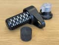 There are two filters: the small dark one (at the front) is an activated carbon filter that keeps out harmful substances and improves the flavour.