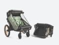 ... and combines a bike trailer and a pushchair in a single system