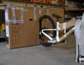 The cardboard box serves as a mounting stand - a simple but useful idea.