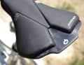 The rear section is softer - yet firm - to provide support when pedalling uphill from behind.