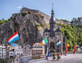 Church of Notre-Dame and citadel of Dinant on the Meuse