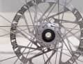 28 spokes are used on the front wheel and 32 on the rear wheel.