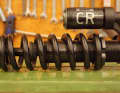 The sag is easily adjusted using the rubber buffer on the shock: push the buffer up, place it on the bike and measure the distance to the shock body.