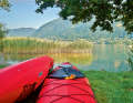 Kayaks and canoes allow you to explore the lake on the water.