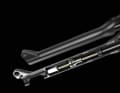 Lineair is a dual air chamber suspension system. There is a bypass in the negative air chamber. This ensures that the pressure in the negative air chamber is higher than in the positive air chamber when the fork is fully extended. This minimises the breakaway force.
