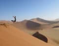 End of terrain. In the sand dunes of Namibia, you can only get further on foot.