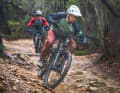 Brakes on, and off you go: The Haibike NDuro 6 shows its strengths on rough downhill terrain.