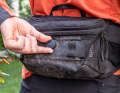 The main bag can be compressed at the back using a twist lock.