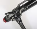 Everything is special with the Lefty. The single-arm design requires its own hub and a brake mount with quick release.