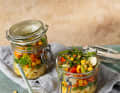 Pasta salad is part of the basics of utilising leftovers. With our recipe, the flavour is not neglected either.