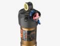 The shock has three damping settings: Open, Medium and Firm.