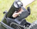 To remove the battery, you have to turn the bike upside down.