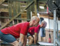 Pumps: In the loft of the barn, Fischi hones his strength and agility for the tough E-Enduro stages in his own fitness studio.