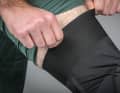 An extremely wide waistband secures the Fox to the thigh