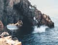 Head first: "This is my highest cliff jump into the water. And then a somersault with a bike. Not bad, is it? I'm glad I only had to jump once," says Fabio.