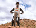 Peeking after landing: Clemens stands on the jump hill. "Black box" is what psychologists call the state when anything can happen: Victory or coffin.