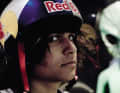 1 Film scene from "New World Disorder 8" - the film made Andreu a star in freeriding.